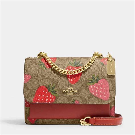 coach bag with strawberries.